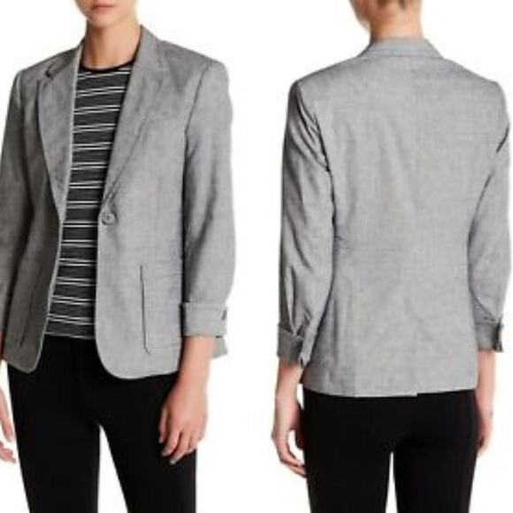 ATM ANTHONY THOMAS MELILLO Heathered Gray Blazer Jacket Button Size 8 Career - Picture 11 of 11